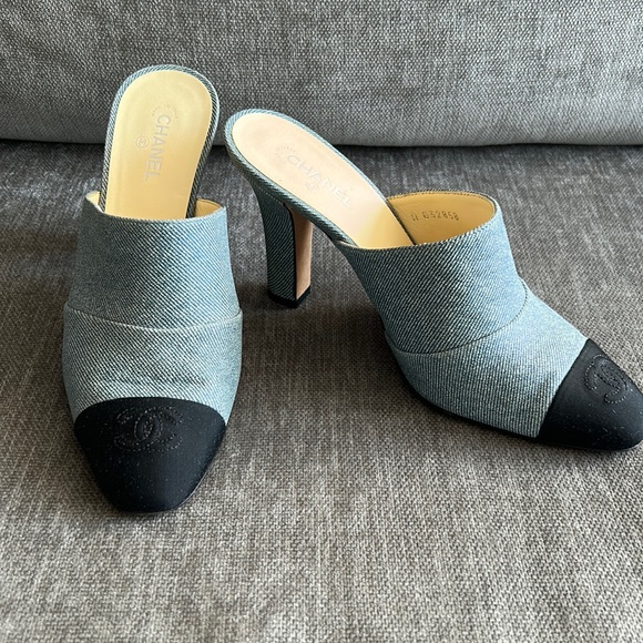 CHANEL Shoes - Chanel Denim Mules size 37.5